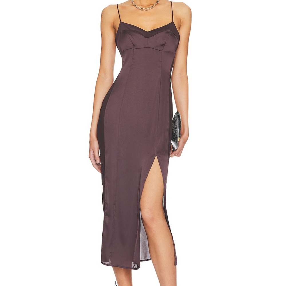 Free people X intimately FP city cool midi slip in chocolate